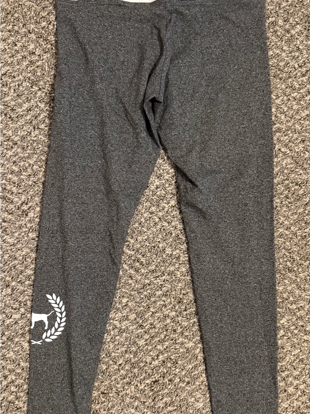 PINK Victoria's Secret Yoga Leggings Gray White Black Logo